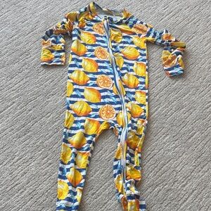 SnuggaButter Lemon and Orange Kids Footie
